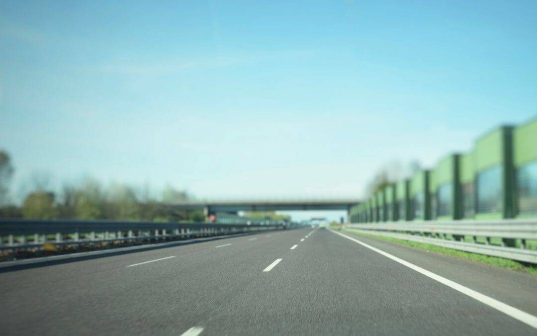 An open highway with no cars in sight.