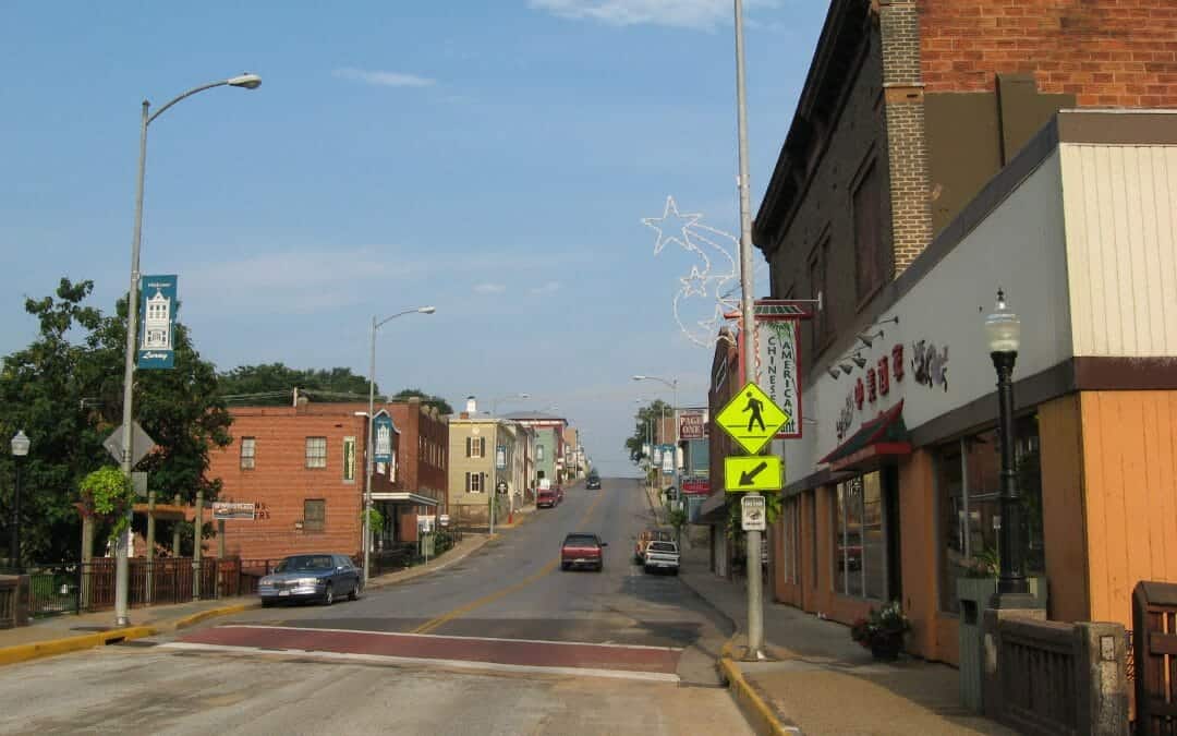 A scenic shot of downtown Luray showing one of the most dangerous roads in Page County