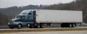 Tractor trailer truck on an interstate